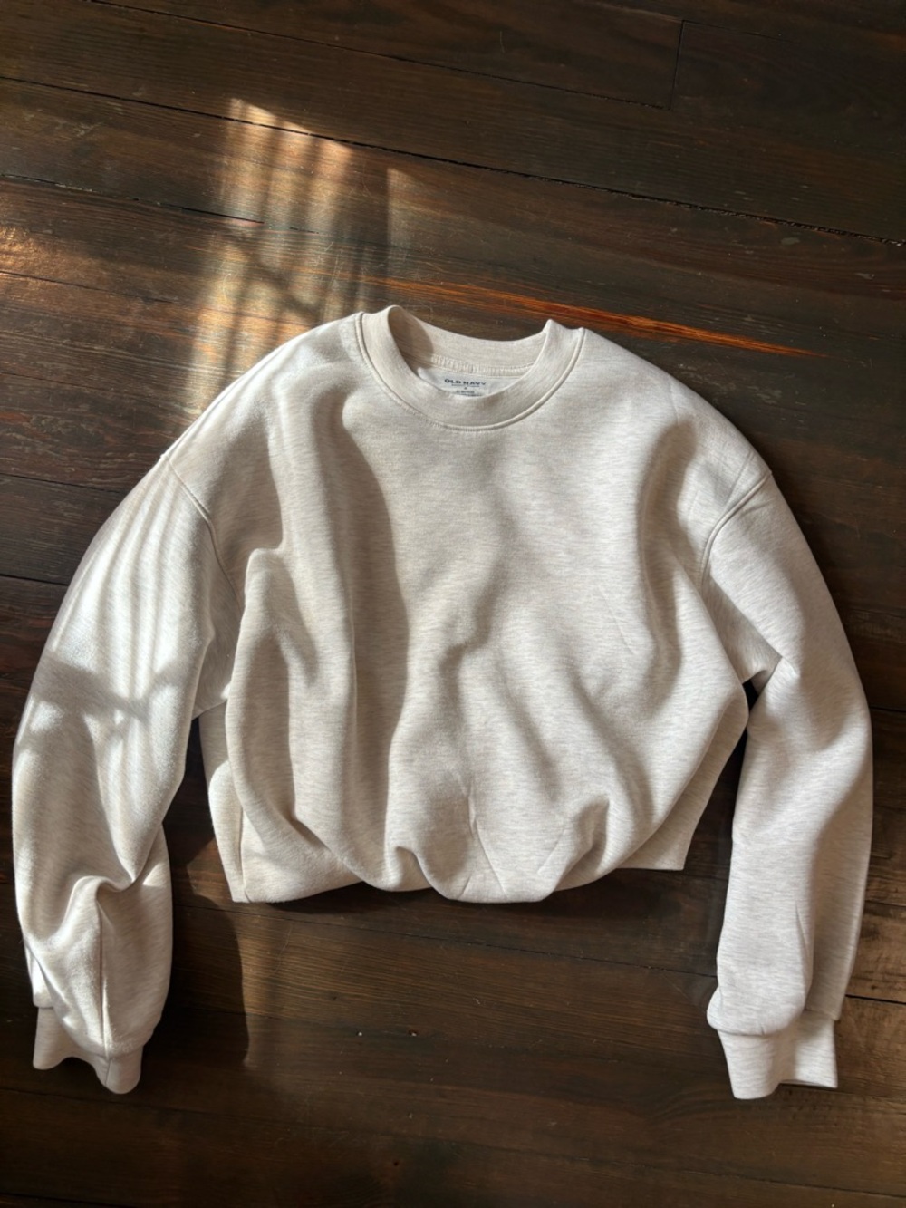 Old Navy Women's Crewneck Sweatshirt in Light Beige Heather